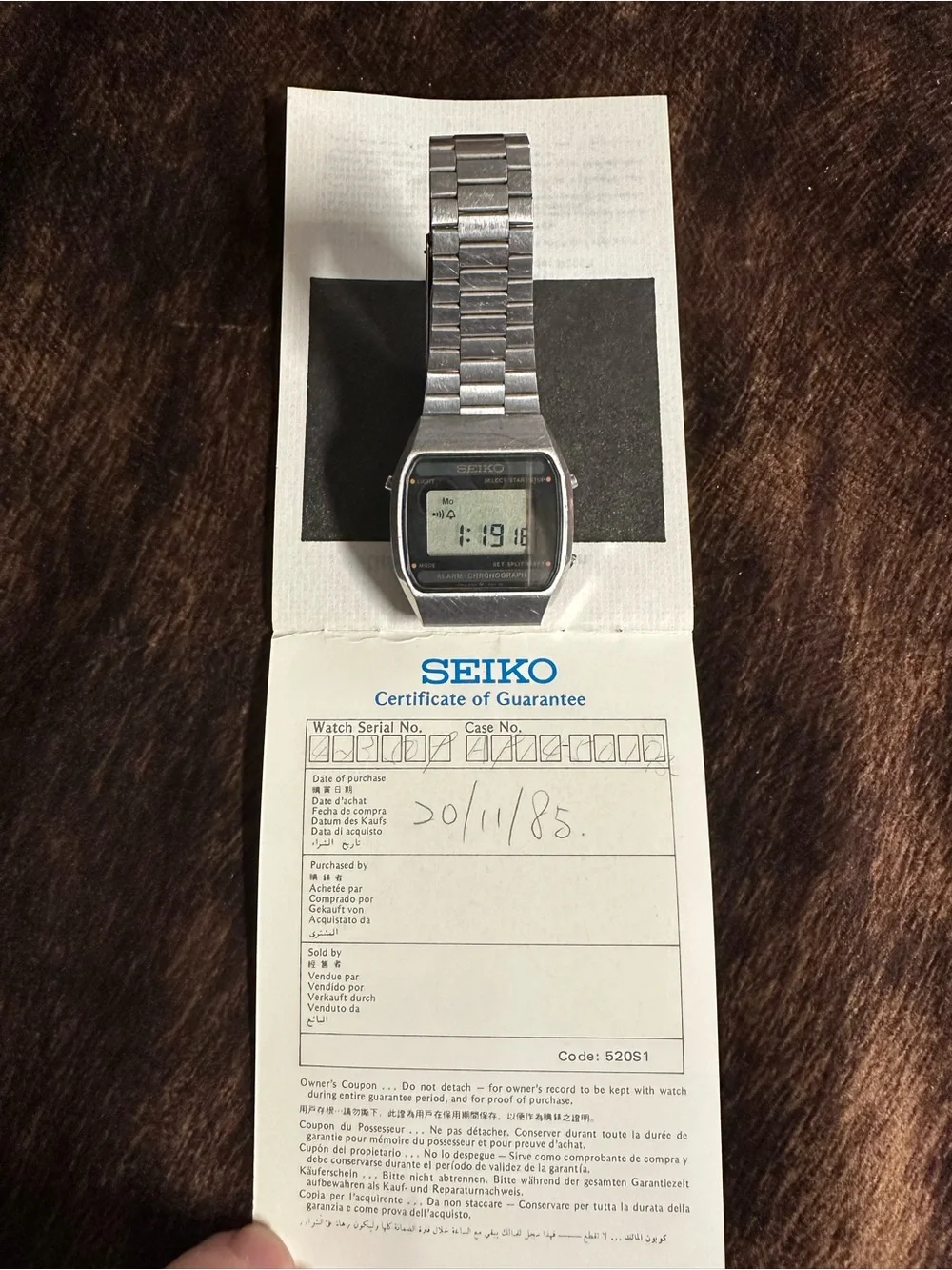 Vintage Seiko Quartz A914-5010 Digital Alarm Men's Watch